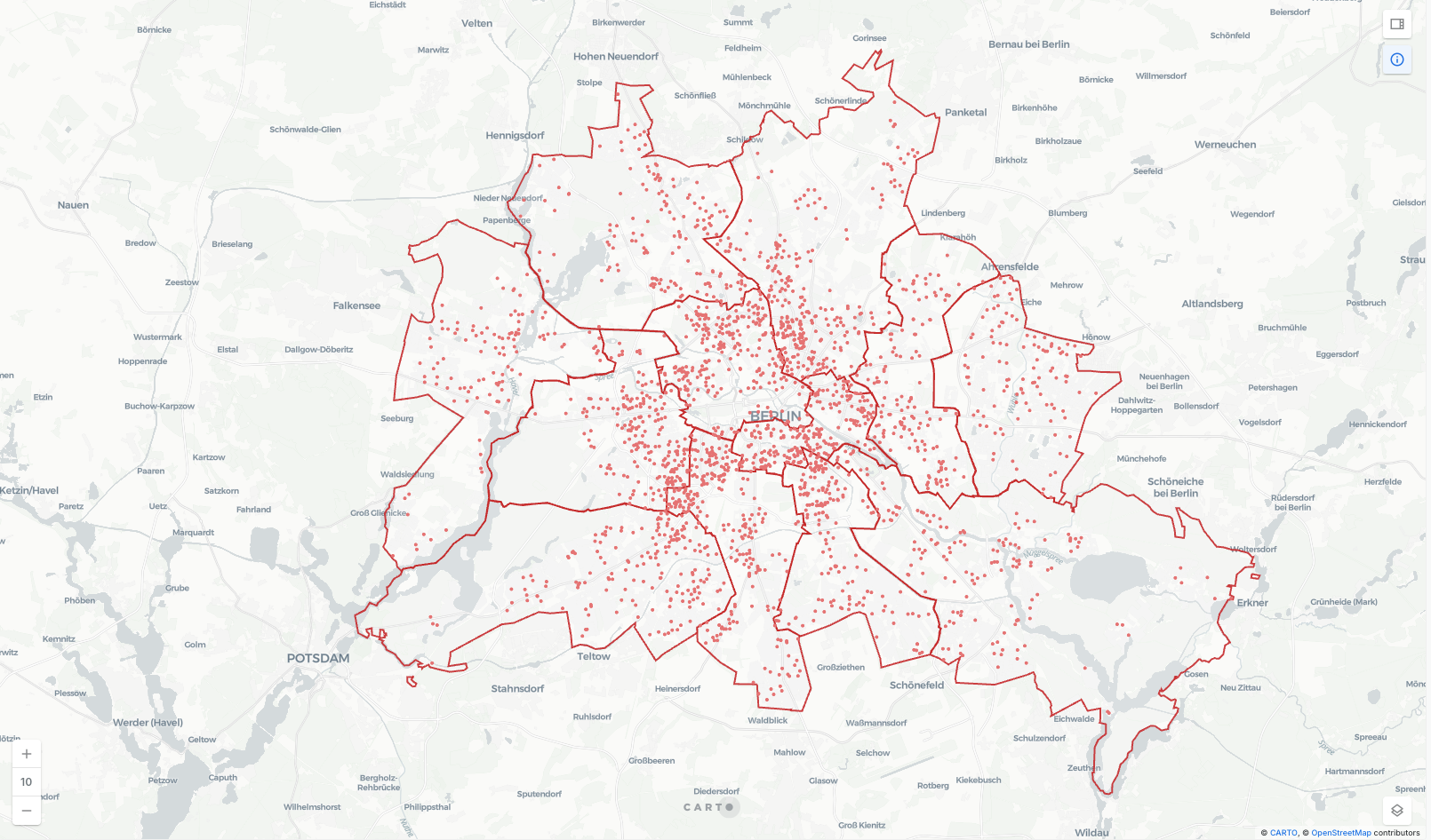 kitamap CARTO dashboard